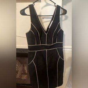 Trina Turk black dress with white trim